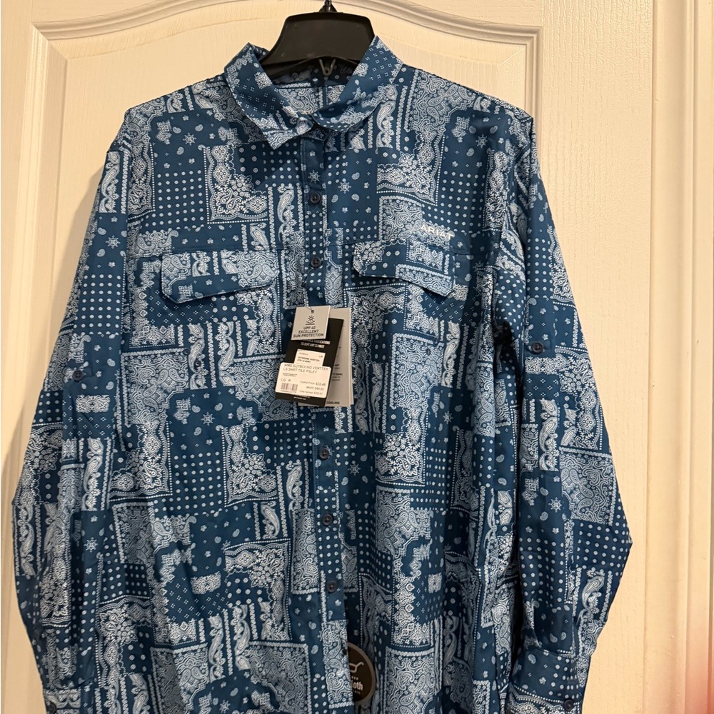 ARIAT Women Blue Paisley Sun Protection Shirt